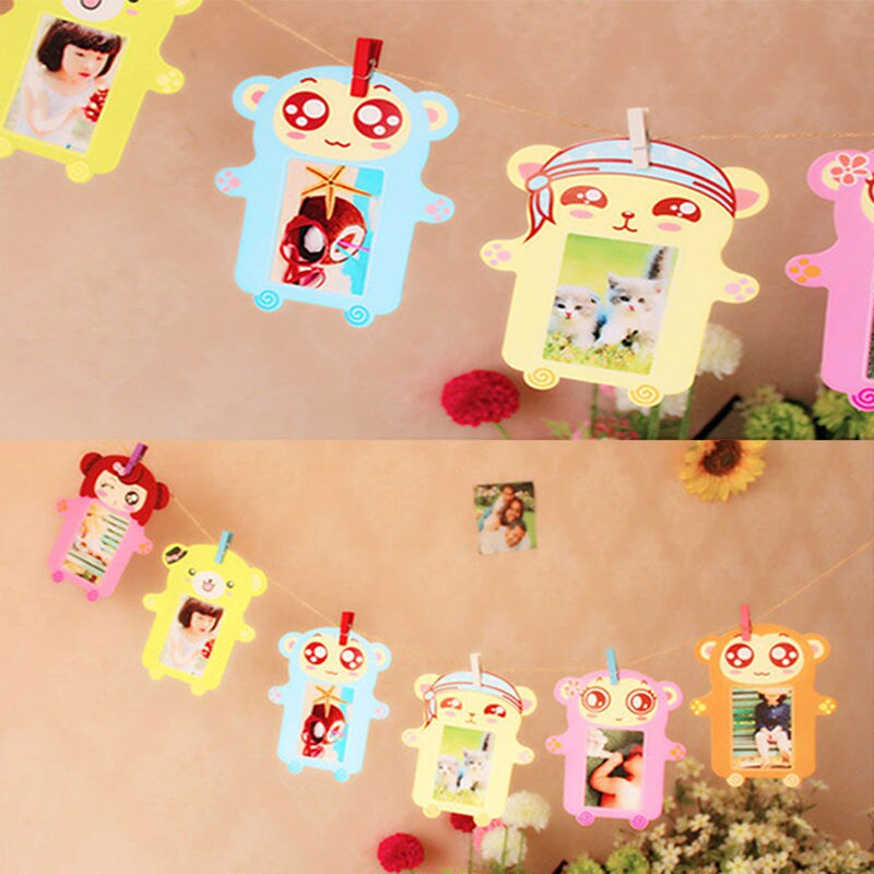 6pcs/lot Cartoon wooden small frame Wooden cartoon photo picture display children photograph Frame