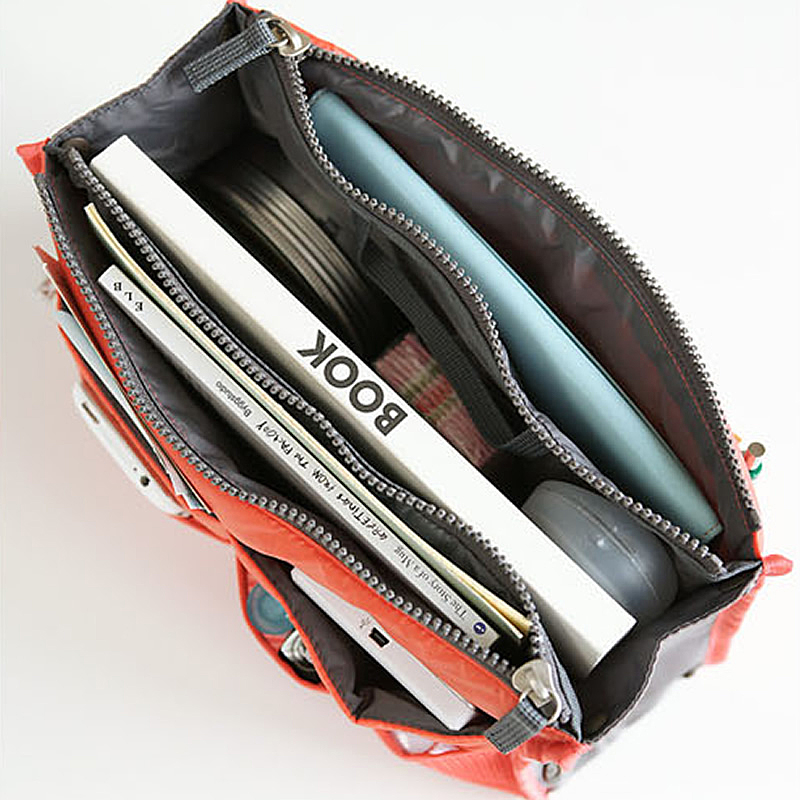 Bolsa organizadora de nailon para mujer, bolso organizador de viaje con forro grande, bolsa de cosméticos para maquillaje, bolso de mano barato para mujer