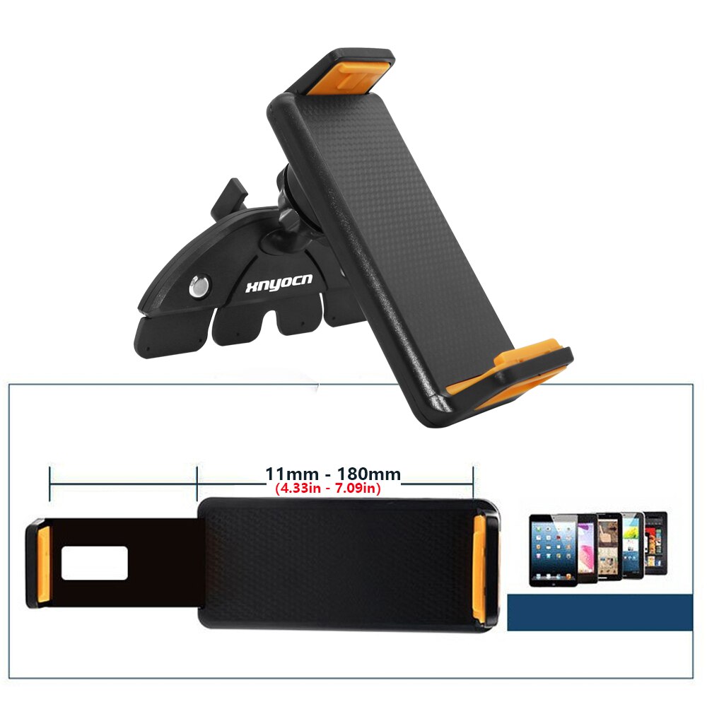 360 Rotation Car CD Slot Mount Holder Stand For 4-11 Inch Smart Phone Tablet PC