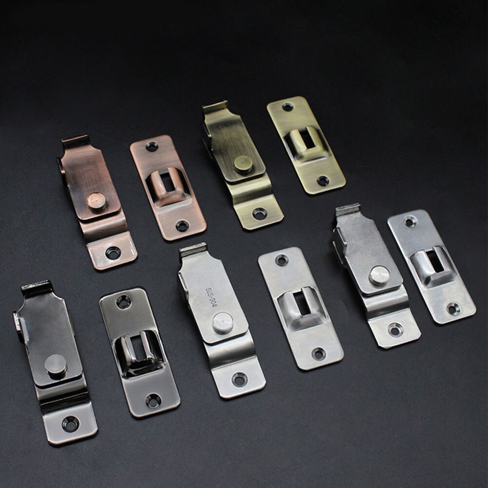 Bathroom Stainless Steel Window Right Angle Gate Flip Lock Hasp Home Thick Anti-theft Universal Sliding Barn Safety Door Latch