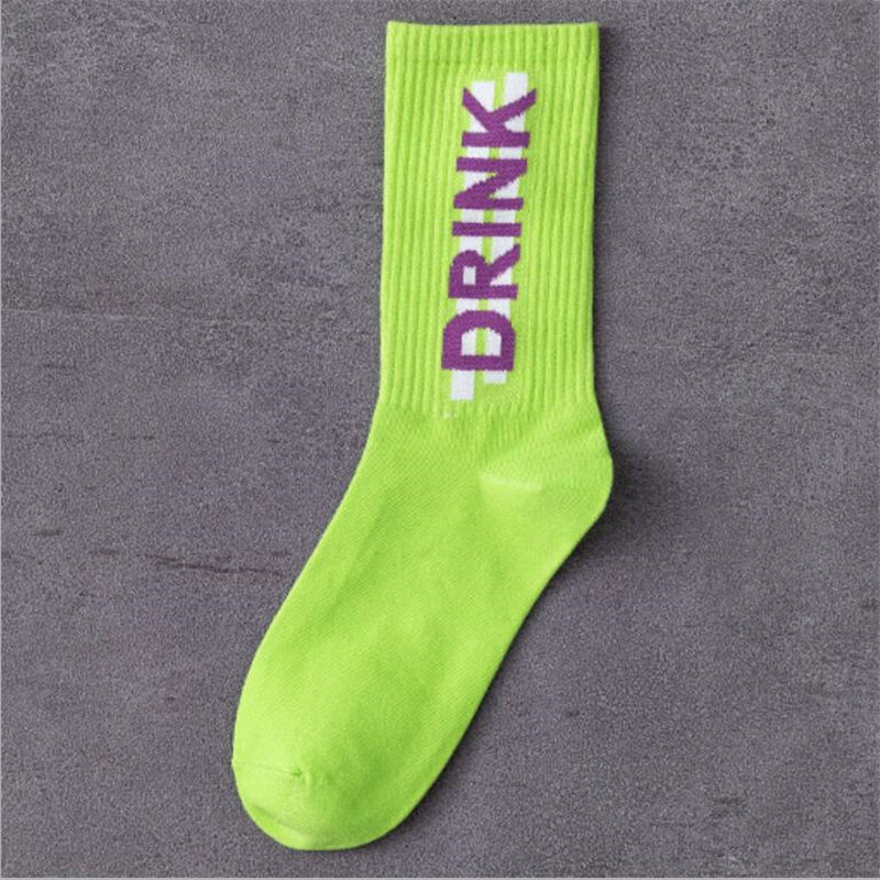 Men's socks spring trendy socks hip-hop socks cotton skateboard English street dance socks women men's street socks: 2