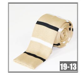 Newest Striped Knitted Mens ties Polyester Knit necktie for men Party Business Brand Handmade Neck Tie: 19 13