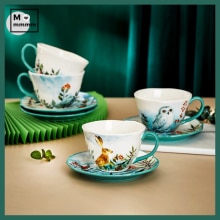 Keramik Becher Mit Untertassen Set Bts Tasse Original Frühstück Tassen Espresso Tasse Wald Tiere Tassen Kaffee Tassen Set Mit Dessert platte