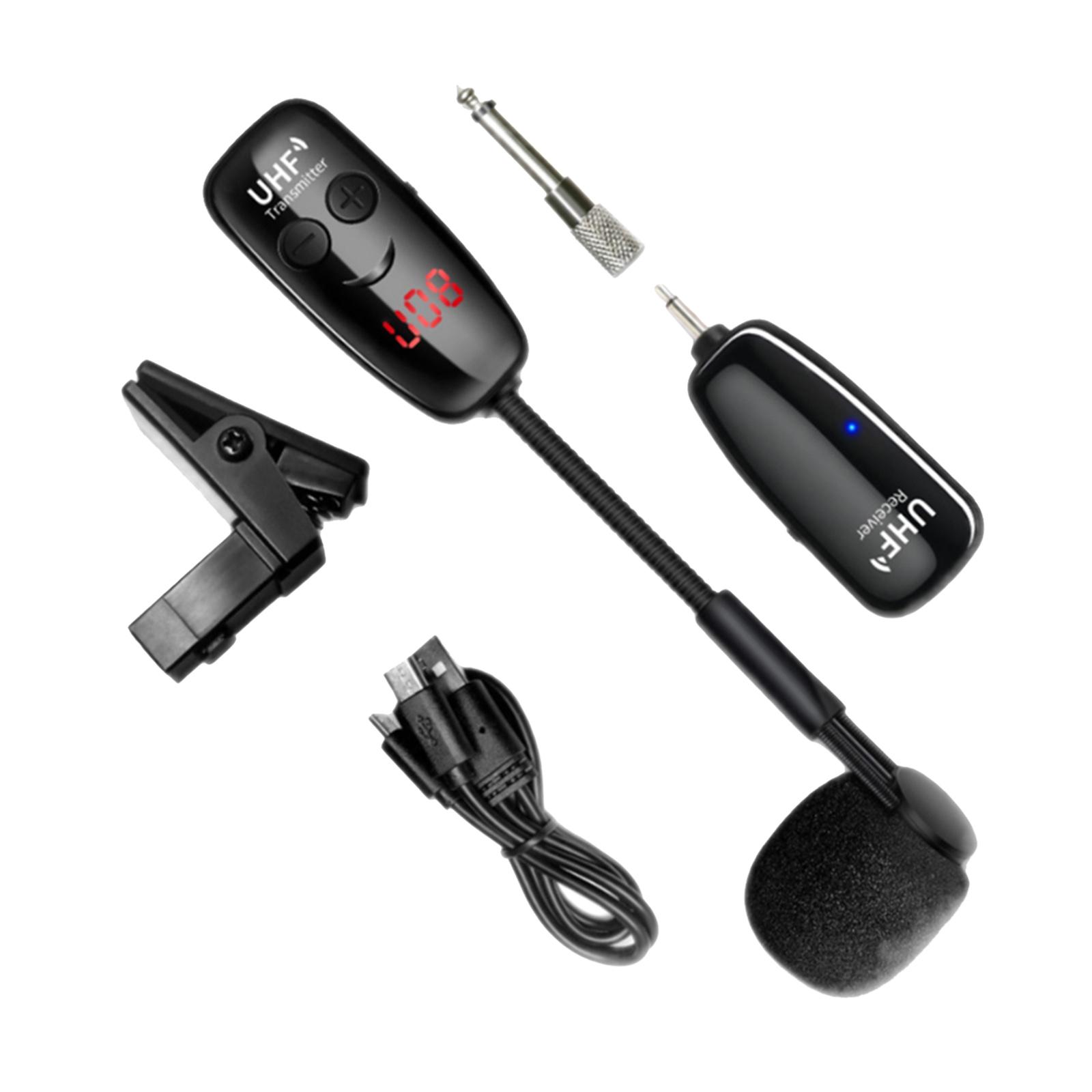 Uhf Draadloze Instrumenten Saxofoon Microfoon Draadloze Ontvanger Zender 50M Bereik Plug En Spelen Geweldig Voor Speaker Muzikale