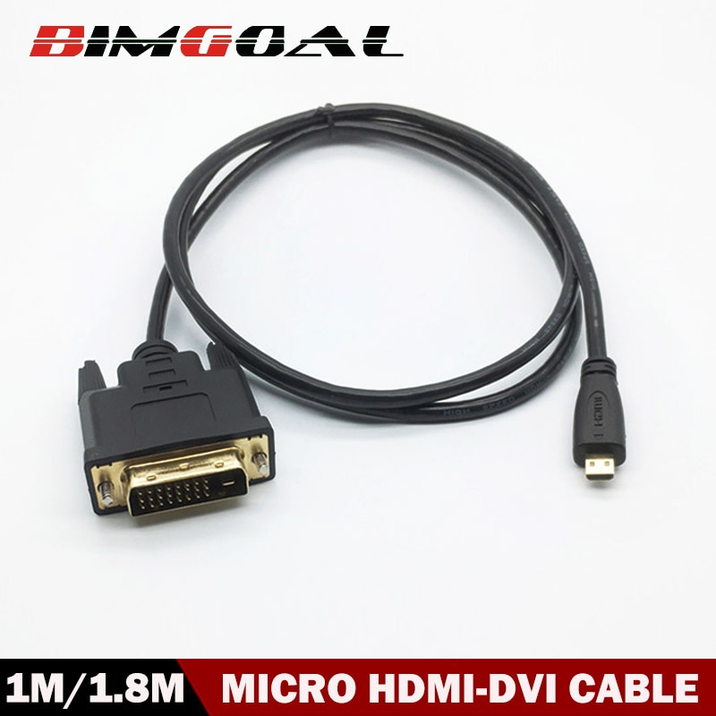 High Speed Micro HDMI naar DVI kabel DVI-D 24 + 1 Kabel male naar male hdmi naar dvi kabel voor