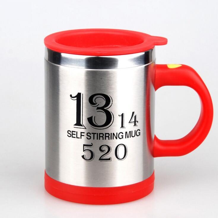 Taza de café creativa FEIGO de 400 ml, taza mezcladora automática eléctrica de acero inoxidable para mezclas y bebidas, taza de F256