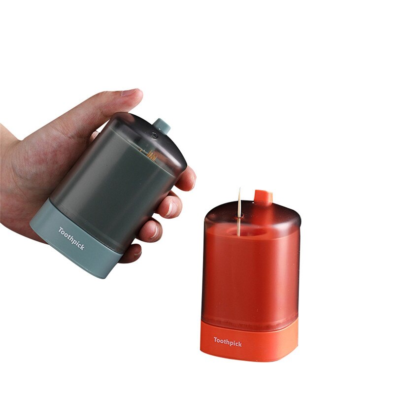 Automatic Toothpick Box Portable Transparent Window Pop-up Toothpick Container
