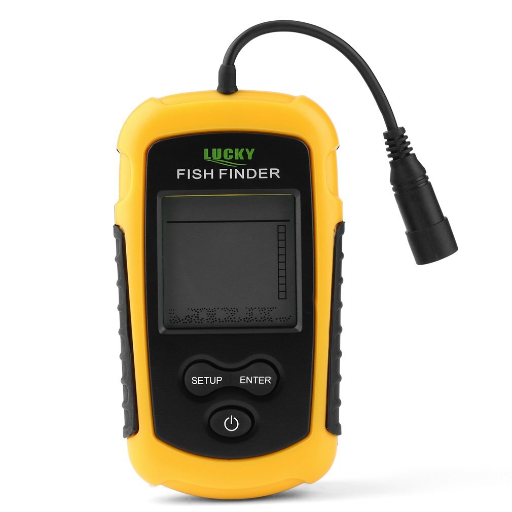 Sonar de pêche Portable 0.7-100m, sondeur d'alarme, transducteur de poisson, avec batterie, affichage en anglais