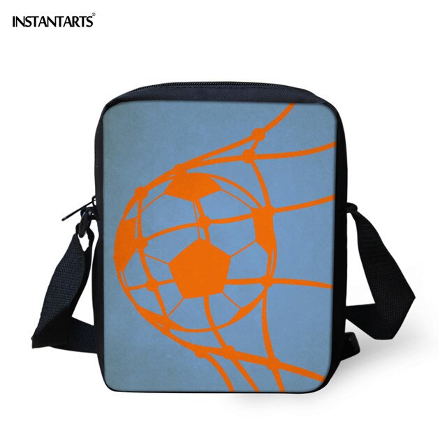 INSTANTARTS 3D Soccer Goal Ball Print Crossbody Bags for Boys Casual School Students Bookbag Small Messenger Bag Handbag Mochila: HMC1374E