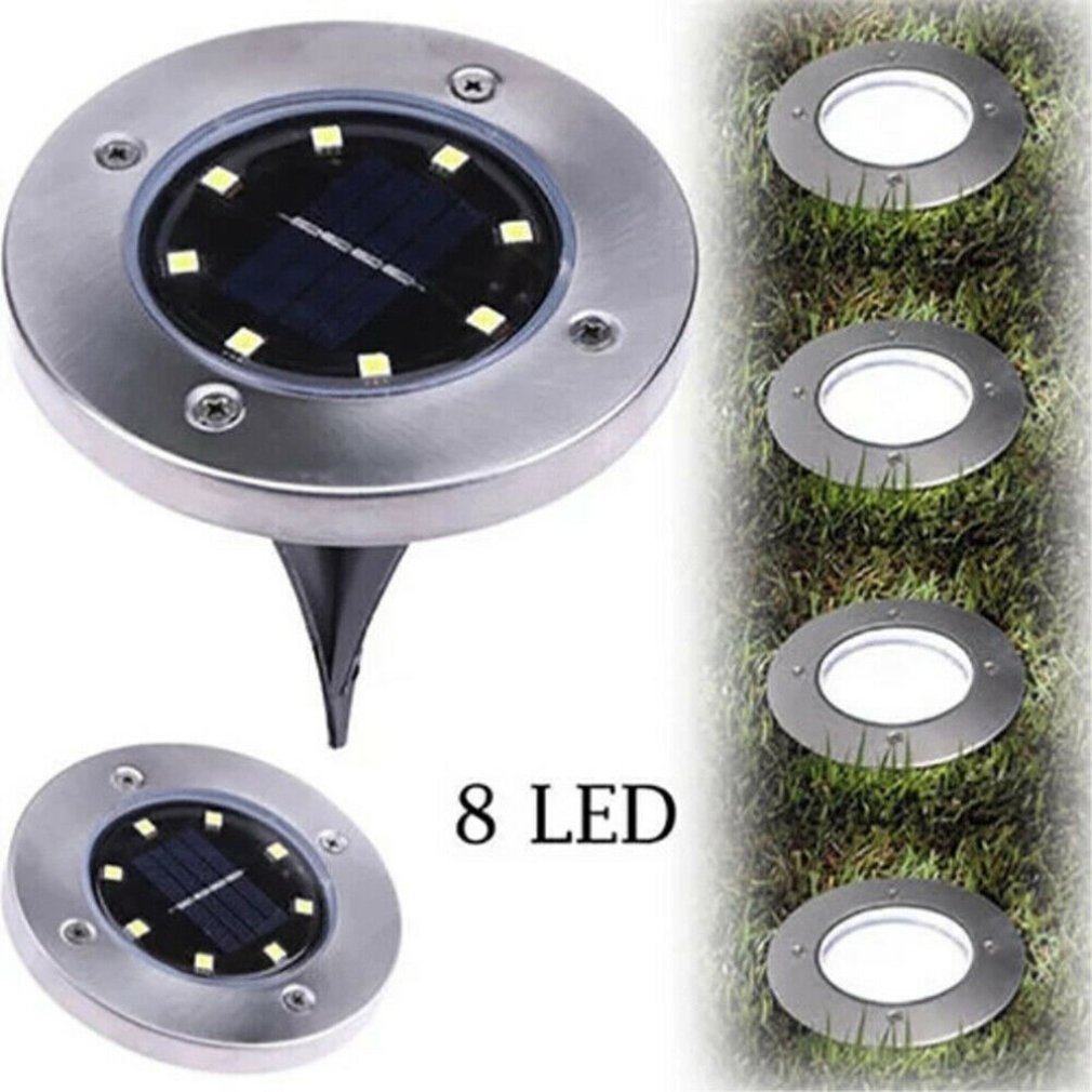 8 led udendørs have solenergi gang lys landskab græsplæne terrasse gård lampe udendørs have sol kanal lys græsplæne lys: Default Title