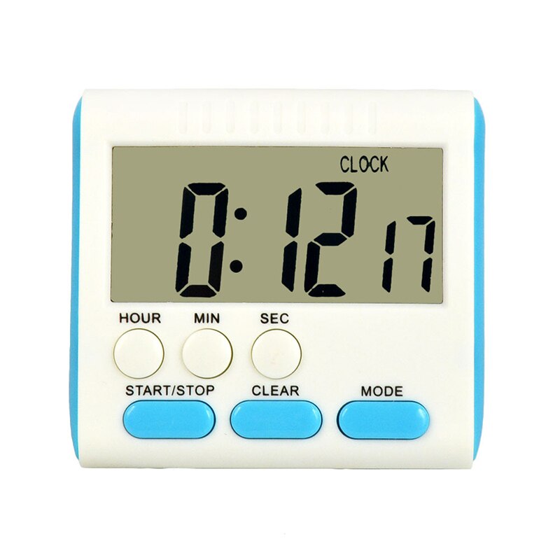 Home Kitchen LCD Large Display Countdown Timer Electronic Digital Reminder Hour Minute Second Count Up/Down Clock Loud Alarm: Blue