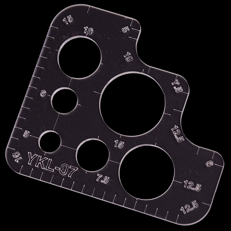 Règle arrondie en acrylique R, outil de bricolage, modèle pleine taille pour règle de dessin en cuir fait à la main