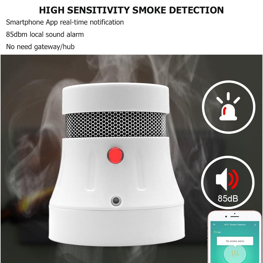Tuya High Sensitivity Smoke Alarm Fire Protection Wifi Smoke Detector Smoke Combination Fire Alarm Home Security System Fire