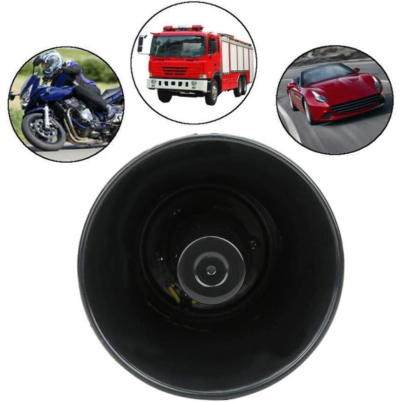 12V Police Siren Speaker 3 Tone Sound Volume Adjustment Vehicle Horn with Mic Loudspeaker Emergency Electronic PA System