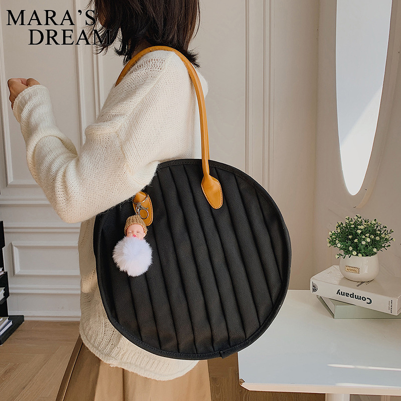 Mara &#39;S Droom Vrouwen Schoudertas Art Retro Grote Capaciteit Satchel Handtas Vrouwen Tassen Canva Fold Ronde Grote Clutch canvas Tas