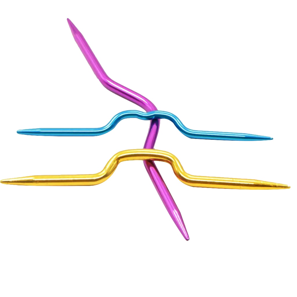 3 tamaños de agujas de gancho de ganchillo de soporte de puntada de Cable de aluminio para tejer DIY