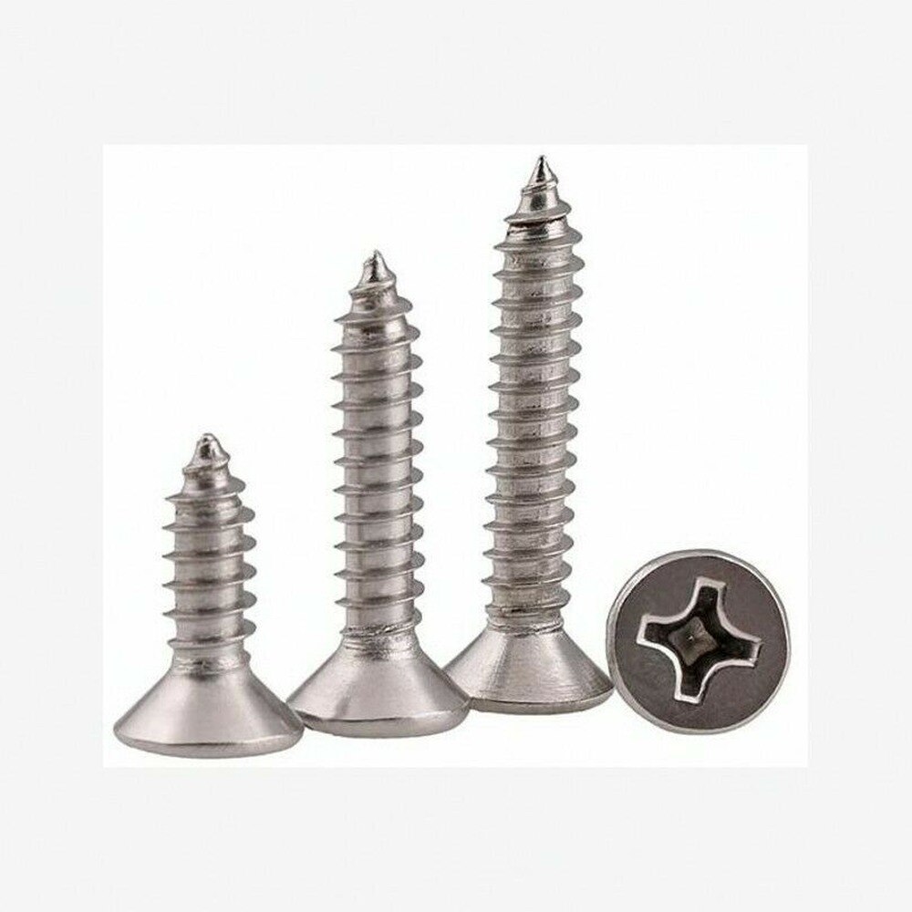 50PCS M3 M3.5 316 Stainless steel cross flat head / countersunk head tapping screws
