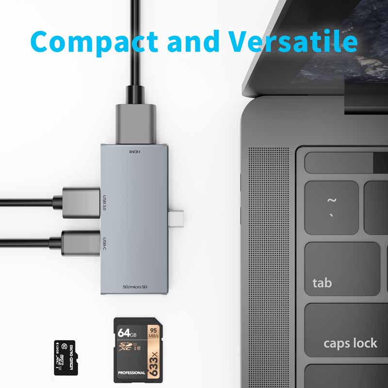 Tebe typu C Centrum stacja dokująca robić laptopa robić 4K adapter HDMI USB 3.0 SD/mikro SD USB C rozdzielacz portu 5 w 1 dla iPad zawodowiec