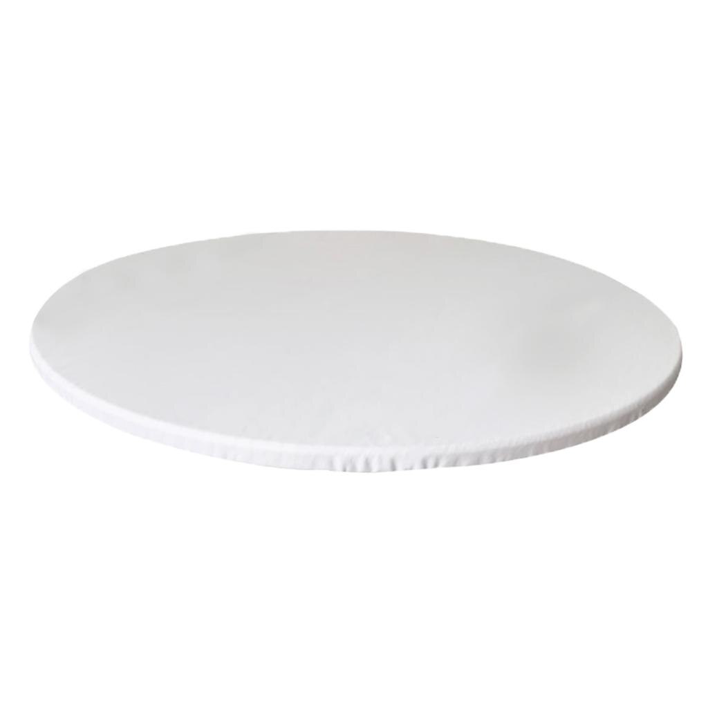 Torka rent vattentätt polyester bordsduk lock 90cm diameter rund bordsduk: Vit