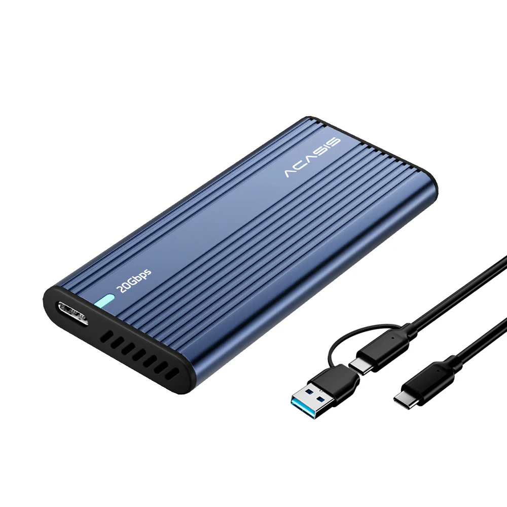 Acasis 20Gbps M.2 NVMe/Sata SSD-Gehäbenutzen USB-C/A zu M.2 8TB Kapazität SSD-Fall