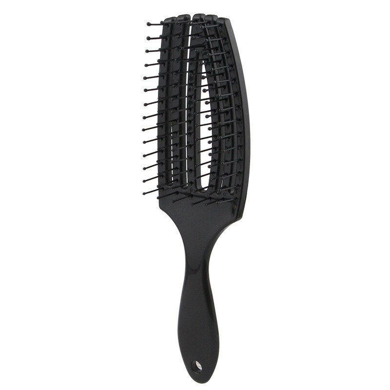 Cepillo de pelo mágico para mujer, cepillo de pelo para desenredar, masaje de piojos, enredados, salón de peluquería,: Black