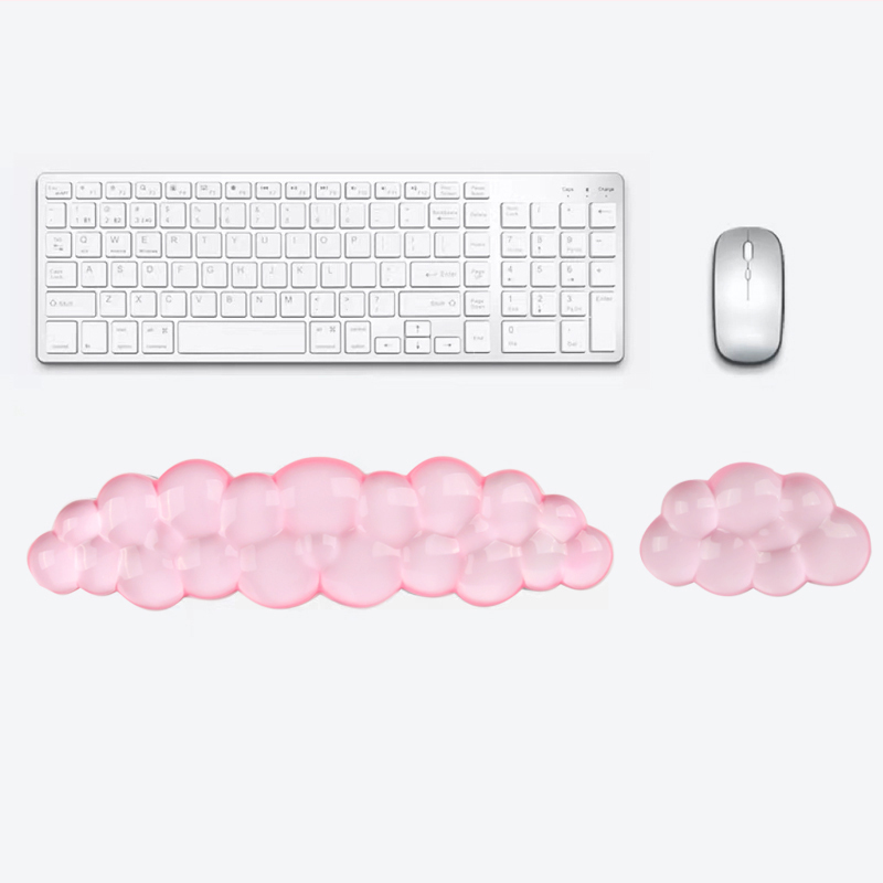 Ergonomische Siliconen Gel Polssteun Set voor Toetsenbord & Muis - Compatibel met 60%/68%/75% Toetsenborden: Lichtgeel