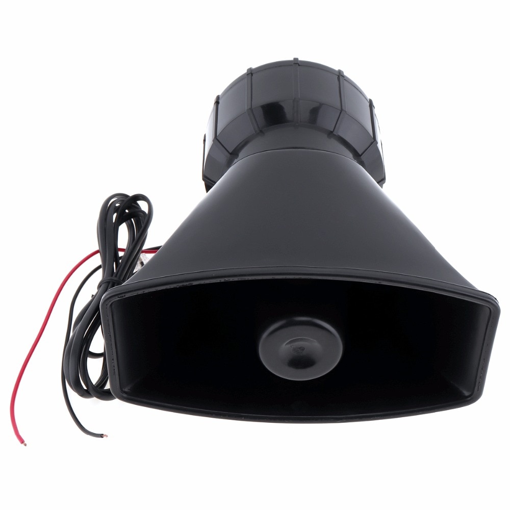 Sirena electrónica de plástico resistente para coche, 12V, 100W, 7 sonidos, alarma de motocicleta, bombero, altavoz de ambulancia con micrófono