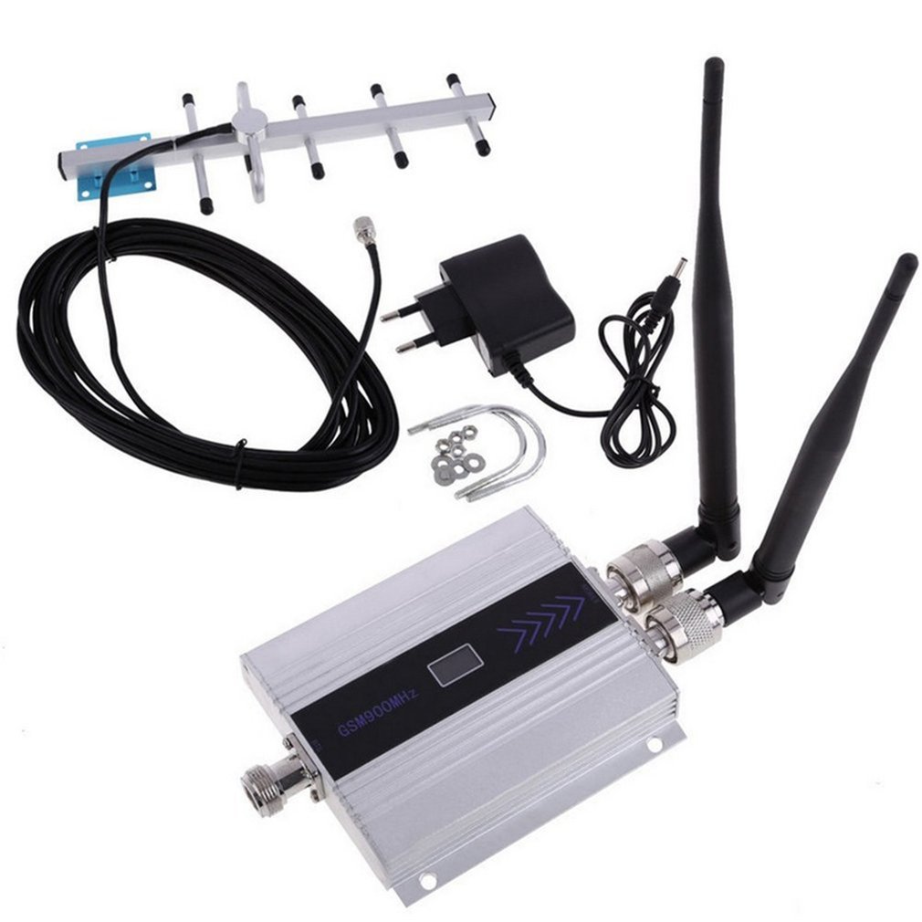 LCD GSM 900Mhz Cell Phone Signal Repeater Booster Amplifier with Aerial High Gain Signal Extender for Home Office
