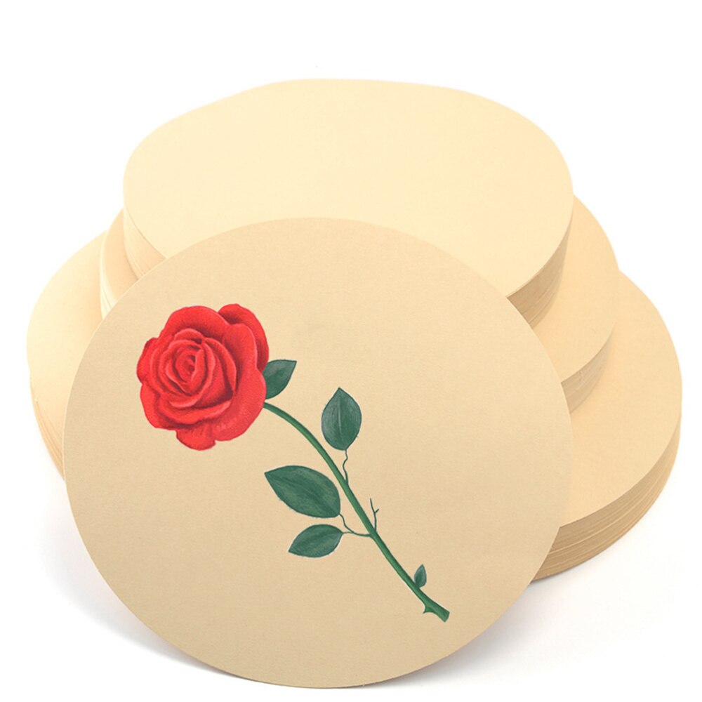 25 Sheets Round Kraft Sketch Paper Thick Drawing Pads Painting Art Supplies for Artist School (25cm Diameter)