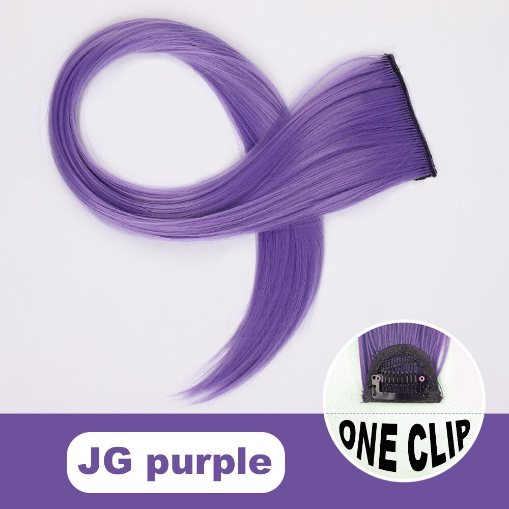 Xg color strip extension 22 tommer clip in hair extensions lange lige ombre frisurer 8 farver tilgængelige til kvinder hovedbeklædning: 1c- jglilla