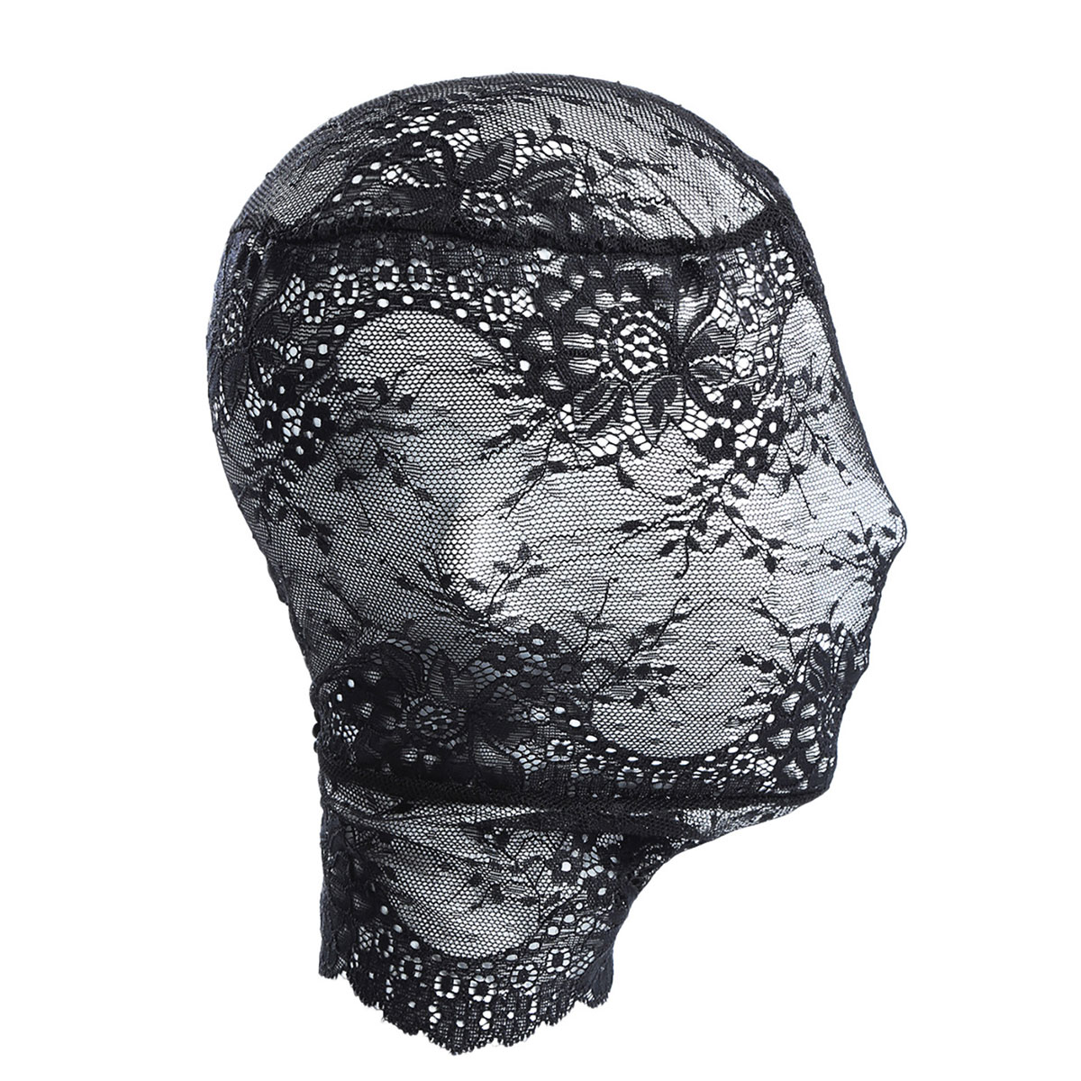 Máscara de encaje negro Sexy para mujer, máscara de de disfraces, Unisex, encaje para adultos, capucha de cara completa, cubierta para la cabeza, Festival, Halloween, Cosplay, máscara para ojos