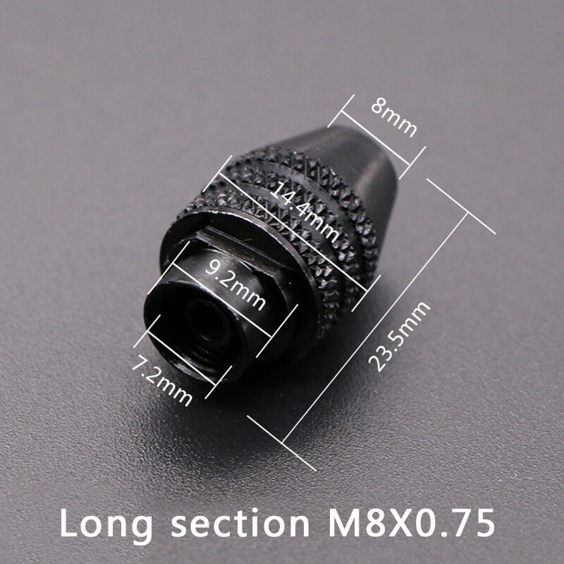1 stk. 0.3-3.4mm mini-borepatron med flere nøgler  m8 x 0.75 borepatron til hurtig udskiftning til drejeværktøj: Kort  m8 x 0.75mm