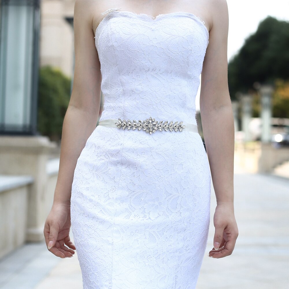 ZMS69 Luxe Bruiloft Riemen Bruids Kralen Riem Strass Sash Trouwjurk Bruid Accessoires Zilveren Diamant Bruidsmeisje Riemen