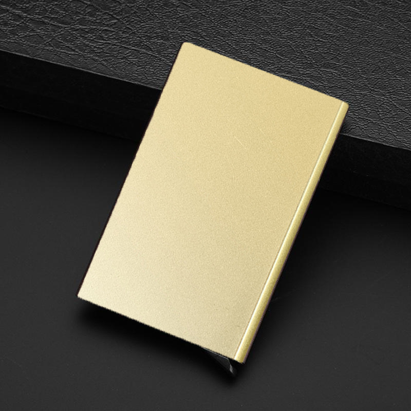Edelstahl Kreditkarte Halfter Männer Dünne Anti Schützen Reise Ich würde Karteninhaber Frauen Rfid Brieftasche Metall fallen Porte Carte: gold