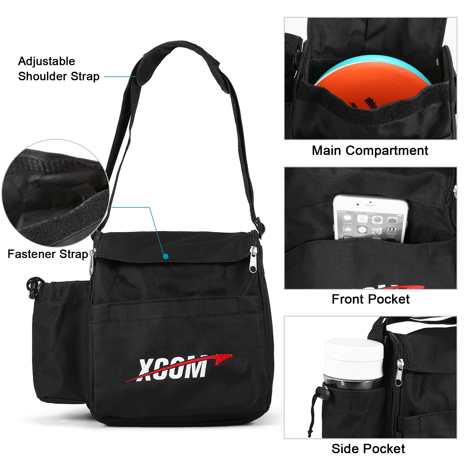 XCOM Disc Golf Pro Set Golf Bag Pouch Distance Driver Fairway Driver Mid-Range Putter Disc for kids Adults Golf Accessories