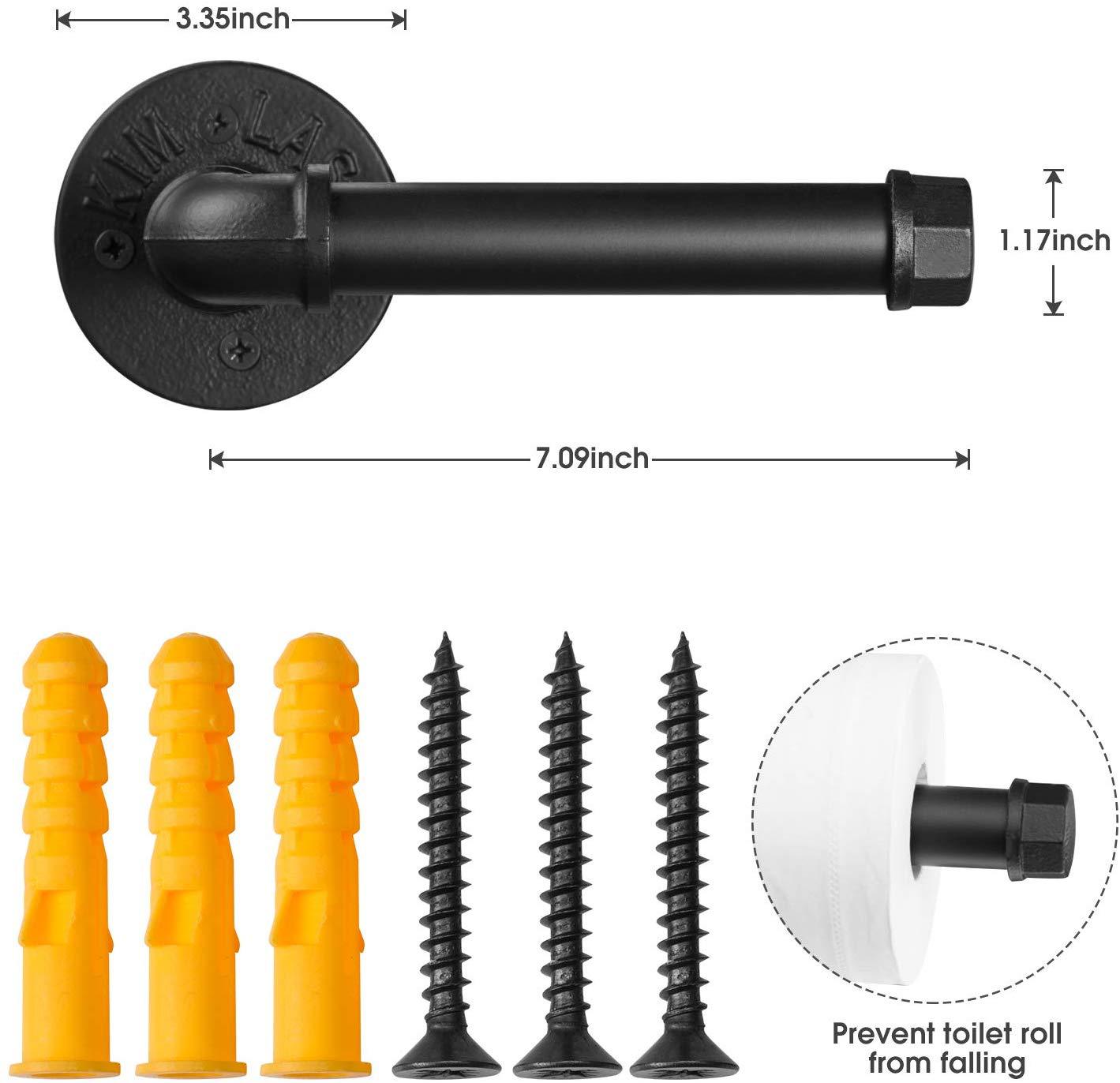 Toilet Paper Roll Holder With Phone Holder Wall Mounted Shelf Industrial Floating Water Pipe Rack Bathroom Tissue Paper Holder