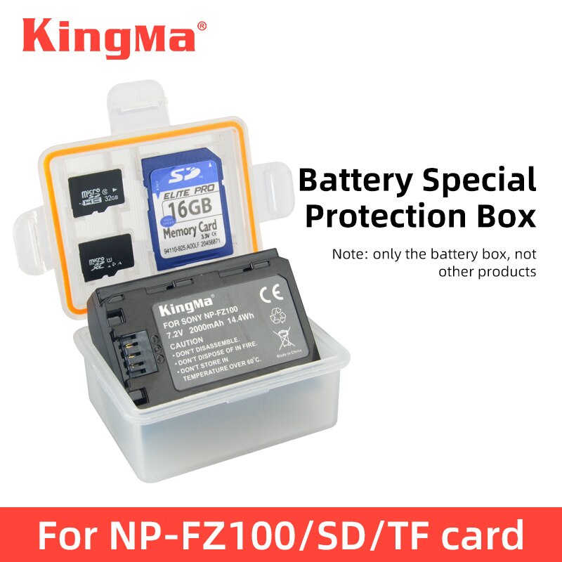 Kingma NP-FZ100 Batterij Plastic Houder Batterij Storage Box Voor Sony NPFZ100 Batterij ILCE-9 A7R4 A7M4 A7RM4 A7M3 A9