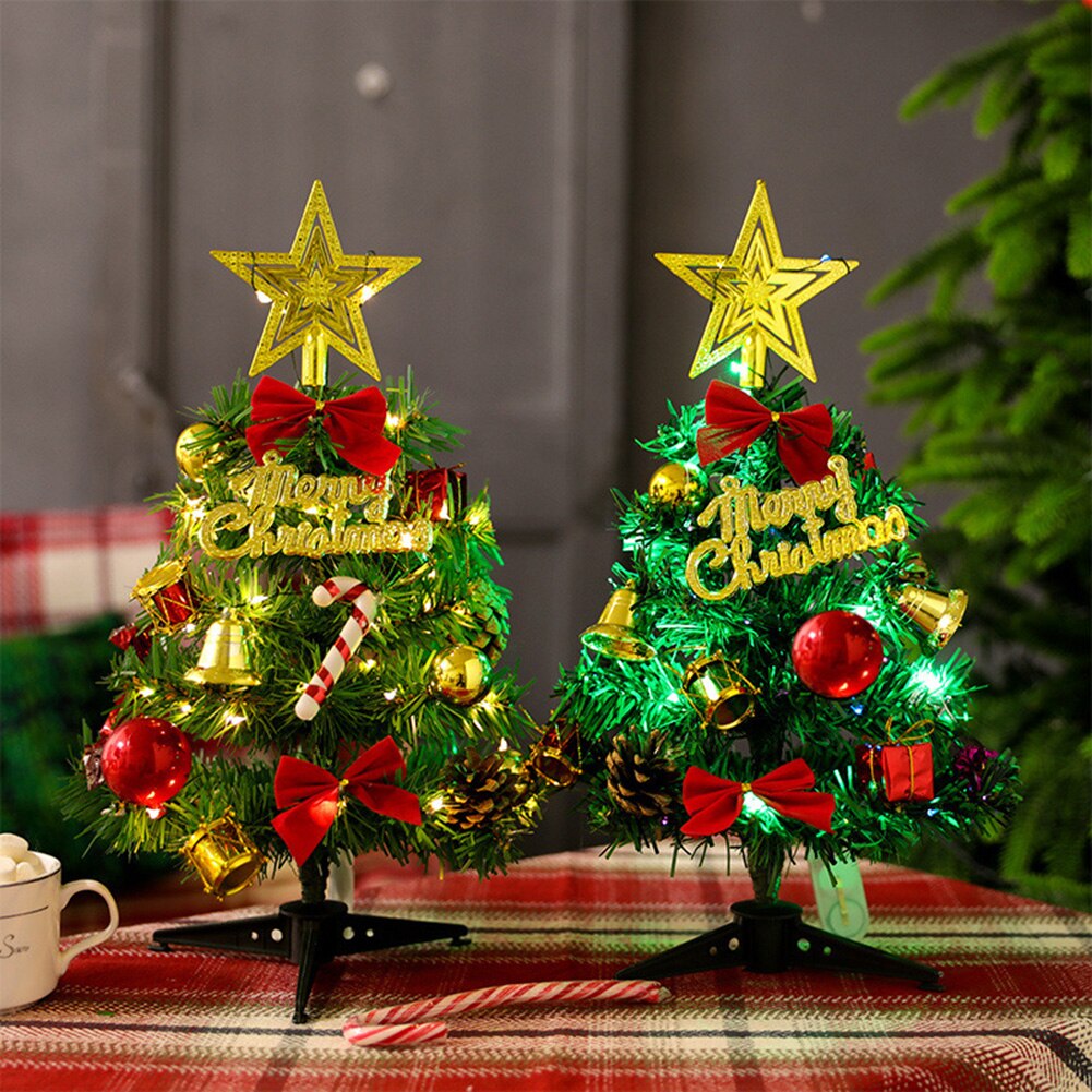 Christmas Tree, Small Cute Christmas Tree with Lights Christmas Decorations for Home Office