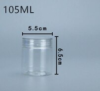 Botellas Vacías pequeñas de plástico transparente para alimentos, envases de condimentos, tarro transparente, almacenamiento para el hogar, 100ML, 150ML, 50 unidades: 105ML 50PCS