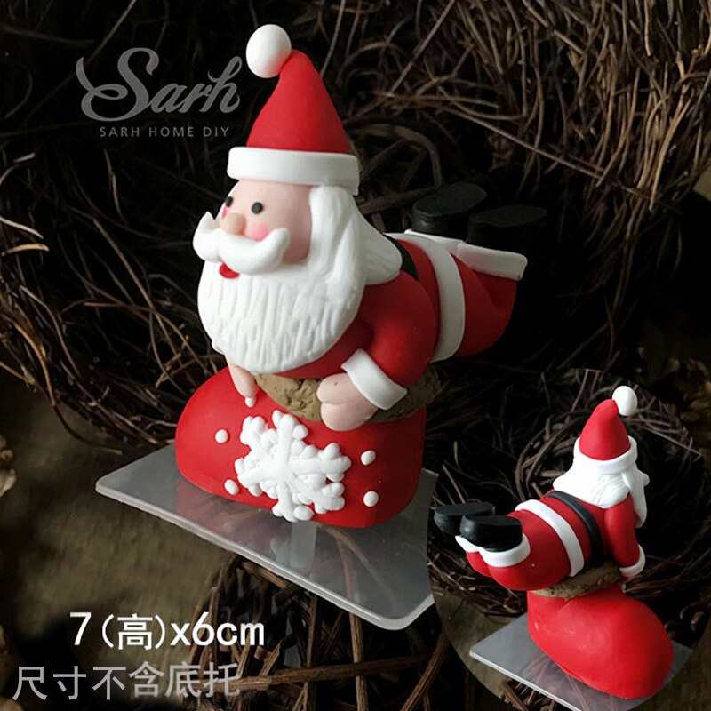 Julemanden papir kage topper ler snemand dekoration jern xmax træ god jul fest dessert forsyninger bagning kærlighed: Sko julemanden
