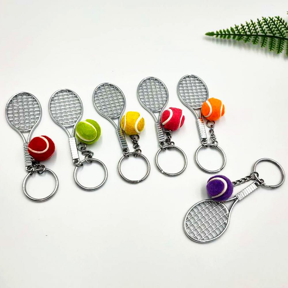 Keychain Anhänger Schlüssel 2Stck Sport Fan Mini Tennis Tasche Schlüsselring DIY Handwerk Zubehör