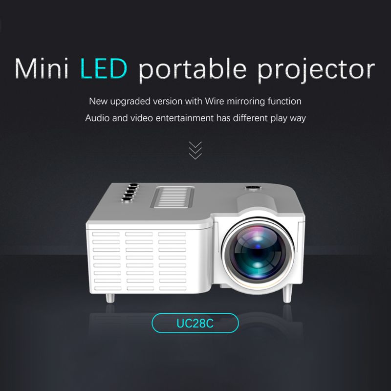 UC28C Mini Draagbare Video Projector 16:9 Lcd Projector Mediaspeler Voor Smart Telefoons Home Theater Cinema Kantoorbenodigdheden