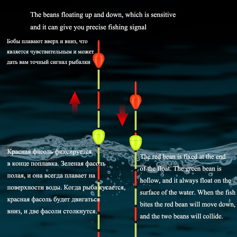 10pcs/lot Shallow Water Buoy Composite Nano Floats Color Gradual Change Bobber Hard Tail Vertical Pesca Fishing Tools Tackle