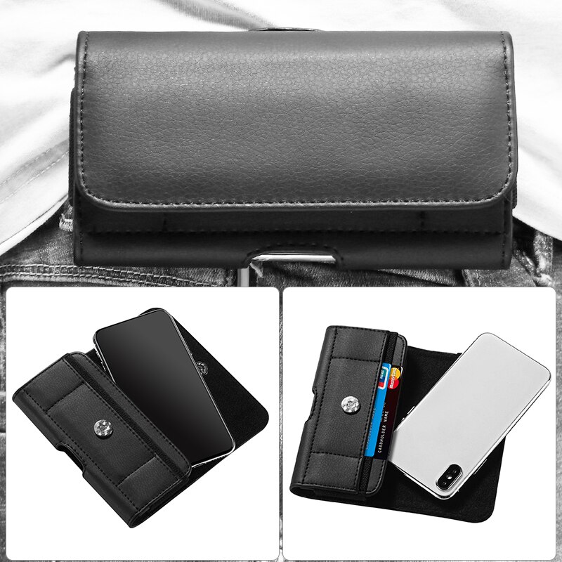 Flip PU Leather Card Holder Phone Case For iPhone 11 Pro Max XR XS Max X 6 6S 7 8 Plus Waist Phone Bag Pouch Belt Clip Holster