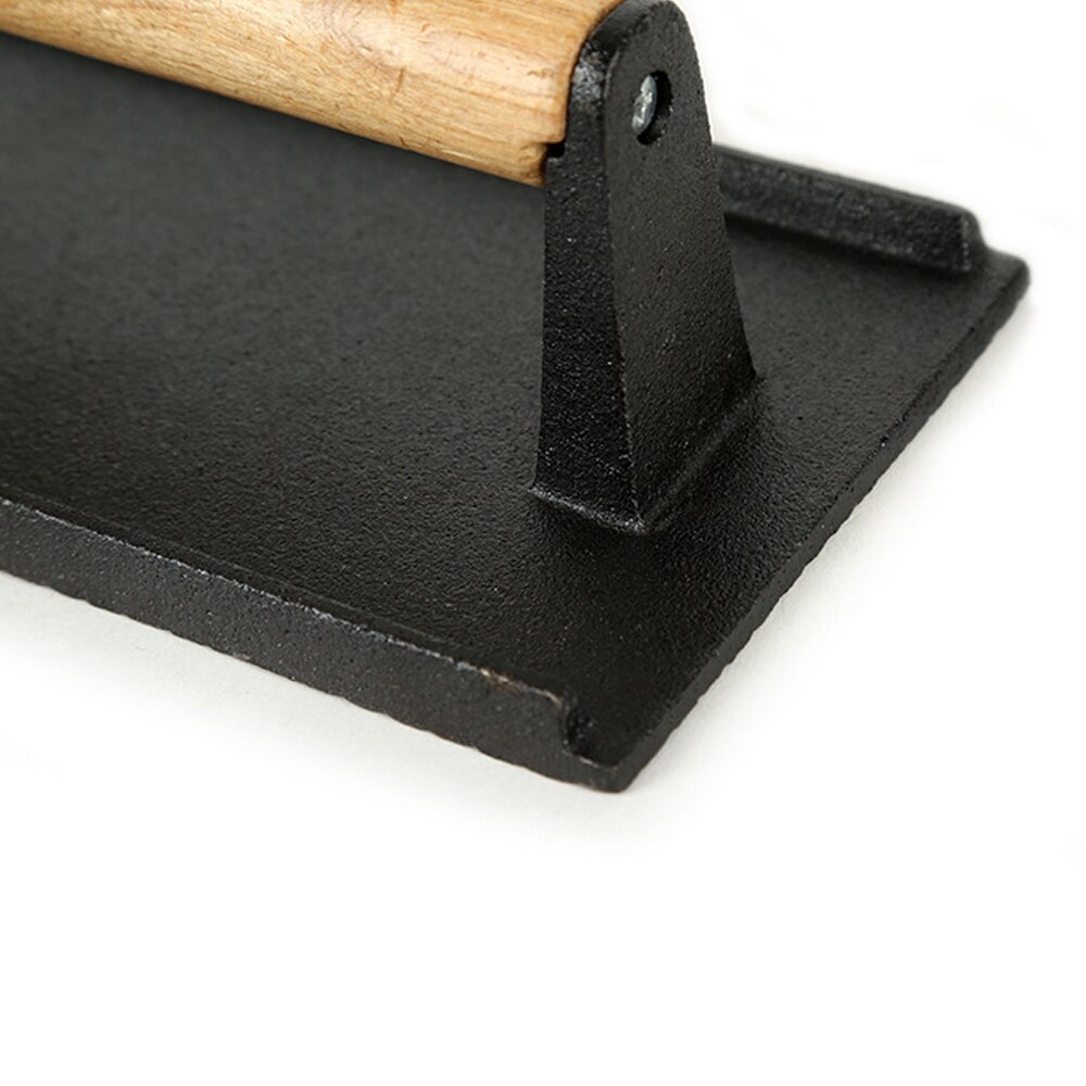 Cast Iron Bacon Press Meat Beef Grill Burger Press With Wooden Handle Weight Press BBQ Kitchen Food Grill