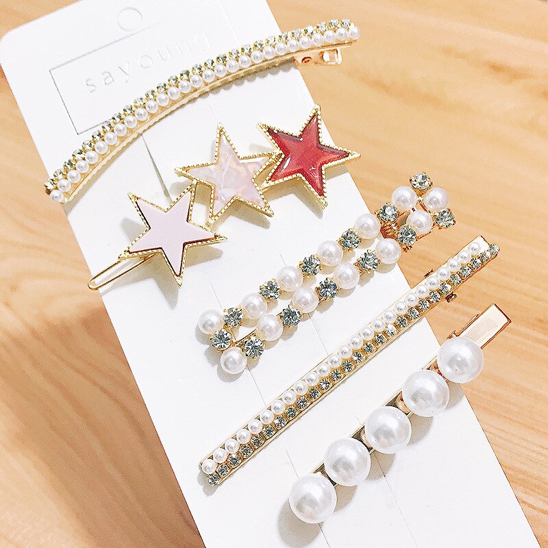 1 ensemble de pinces à cheveux en perles pour filles et femmes, barrettes, épingles à cheveux géométriques, accessoires pour cheveux
