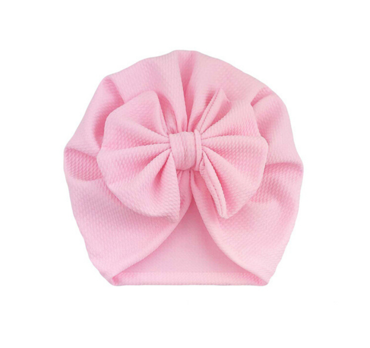 Baby Stuff Accessories Baby Girl Hat With Bow Knot Infant Beanie Solid Big Bowknot Cap For Girls Kid Hats: Pink