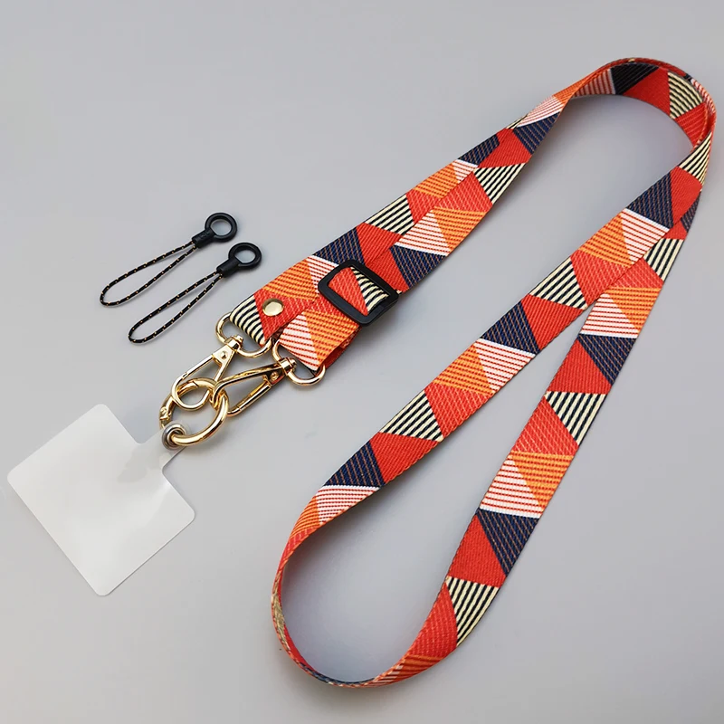 Uniwersalny klips do telefonu Antilost Retro wzór pasek Crossbody długi pasek regulacja długości wiszący pasek na szyję smycz do telefonu komórkowego: Różowy