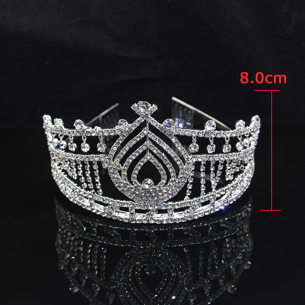 AINAMEISI Bridal Tiaras and Crowns Tassel Rhinestone Big Pageant Crown Women Wedding Headbands Hair Jewelry