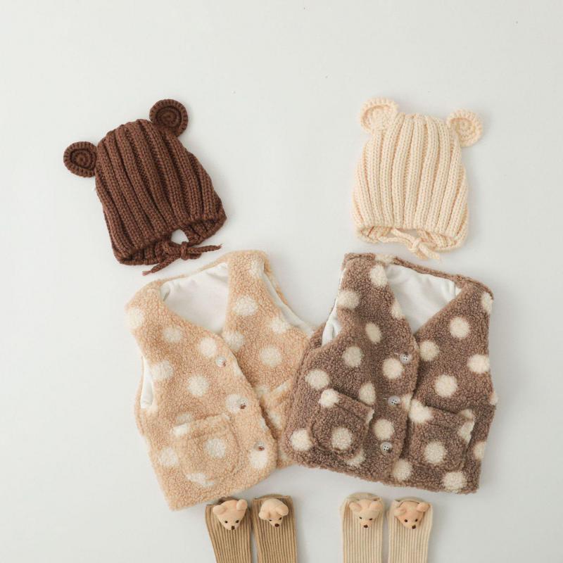 Winter Baby Warm Vest Leuke Dot Print Baby Meisje Mouwloze Vest Jas Mode Pasgeboren Peuter Jas Jongens Kleding